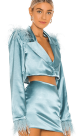 Feather short blue suit styleofcb 