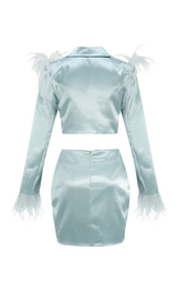 Feather short blue suit styleofcb 