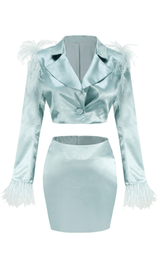 Feather short blue suit styleofcb 