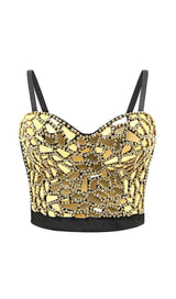 GOLD BEADED SEQUIN CORSET styleofcb 34B GOLD 