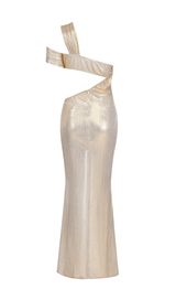 GOLD IRREGULAR CUT OUT DRESS styleofcb 