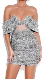 GOLD SEQUIN STRAPLESS MINI DRESS Dresses styleofcb 