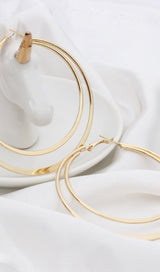 Geometric large circle double earrings