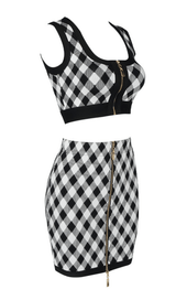 Geometric pattern skirt suit styleofcb 