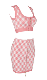 Geometric pattern skirt suit styleofcb 