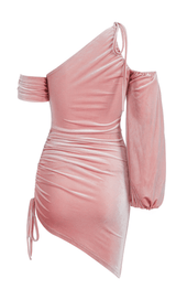 Gold velvet drawstring irregular dress styleofcb 