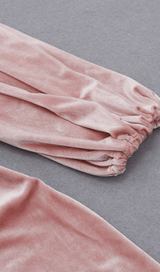 Gold velvet drawstring irregular dress styleofcb 