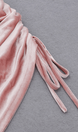 Gold velvet drawstring irregular dress styleofcb 