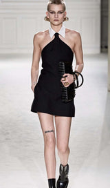 HALTER SLEEVELESS MINI DRESS IN BLACK DRESS STYLE OF CB 
