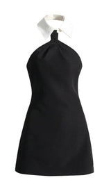 HALTER SLEEVELESS MINI DRESS IN BLACK DRESS STYLE OF CB 