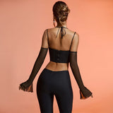 HALTER COREST TOP IN BLACK DRESS styleofcb 