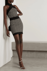 HALTER MONOGRAM MINI DRESS IN MIXED COLOURS DRESS styleofcb 