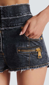 HIGH-WAISTED FADED DENIM TWO PIECES SET DRESS STYLE OF CB 