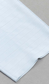 HIGH NECK MESH MIDI DRESS IN LIGHT BLUE DRESS STYLE OF CB 