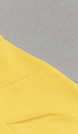 HIP WRAP BANDAGE MIDI DRESS IN YELLOW DRESS STYLE OF CB 