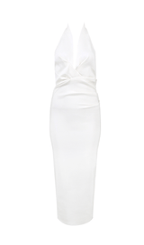 Halter bandage evening dress styleofcb WHITE S 