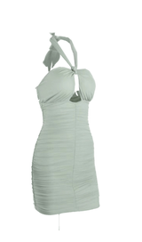 Halter slim sexy buttocks dress.