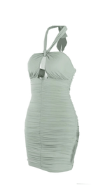 Halter slim sexy buttocks dress.