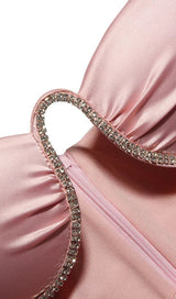 High elastic dress with diamond chain sling. ohmogo 