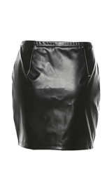 High waist contrast leather skirt styleofcb 