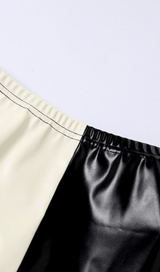 High waist contrast leather skirt styleofcb 