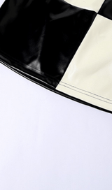 High waist contrast leather skirt styleofcb 