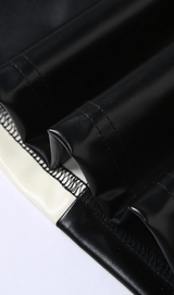 High waist contrast leather skirt styleofcb 