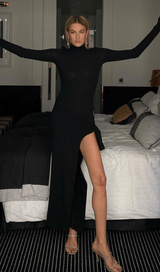 High waist high slit tie knot dress styleofcb 