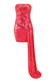 HOT SEQUIN PINK TOP AND SKIRT TWO PIECE SET TOPS & SKIRTS styleofcb S 