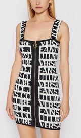 LETTERS SKINNY KNIT DRESS IN BLACK styleofcb 