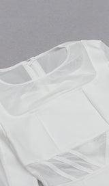 MESH STITCHED SKINNY MINI DRESS IN WHITE styleofcb 