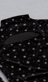 SNOWFLAKE LONG SLEEVE MIDI DRESS IN BLACK styleofcb 