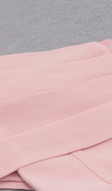 DEEP V SKINNY MIDI DRESS IN PINK styleofcb 