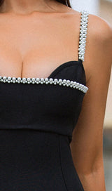 PEARL SLIM-FIT SUSPENDER DRESS IN BLACK styleofcb 