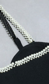 PEARL SLIM-FIT SUSPENDER DRESS IN BLACK styleofcb 