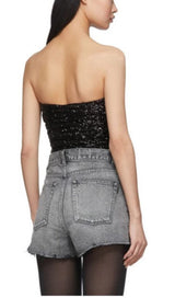 SEQUIN BRA TOP IN BLACK styleofcb 