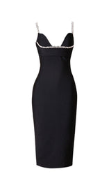 PEARL SLIM-FIT SUSPENDER DRESS IN BLACK styleofcb 