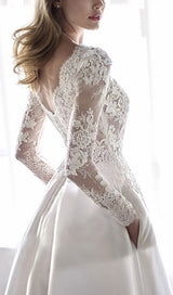  LACE STITCHED WEDDING DRESS IN WHITE styleofcb 