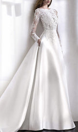  LACE STITCHED WEDDING DRESS IN WHITE styleofcb 