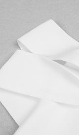 BANDEAU ONE-SHOULDER KNITTED DRESS IN WHITE styleofcb 