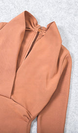 DARK V SKINNY DRESS IN CHOCOLATE styleofcb 