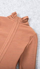 DARK V SKINNY DRESS IN CHOCOLATE styleofcb 