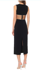 OPEN-WAISTED STITCHED BUTTOCK DRESS IN BLACK styleofcb 