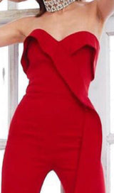 BANDEAU JUMPSUIT IN RED styleofcb 