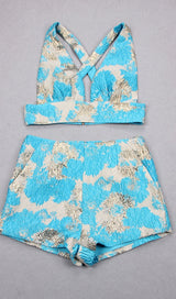 JACQUARD TWO PIECE SET IN YELLOW Clothing styleofcb 