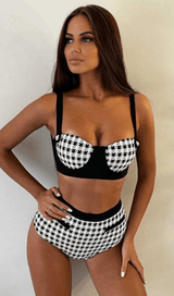 Jacquard color matching stretch suit styleofcb 