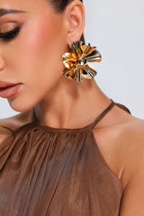 METAL FLOWER EARRINGS