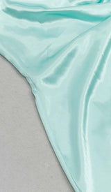 KNOT SIDE SATIN MIDI DRESS IN MINT DRESS STYLE OF CB 