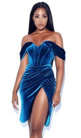 Korean velvet slit dress styleofcb 