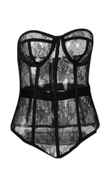 LACE TOPS IN WHITE Clothing styleofcb XS BLACK 